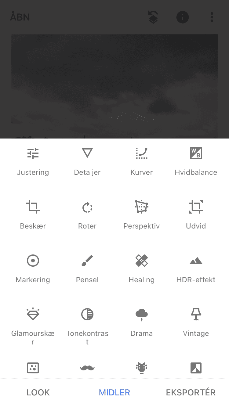snapseed - billedredigering app